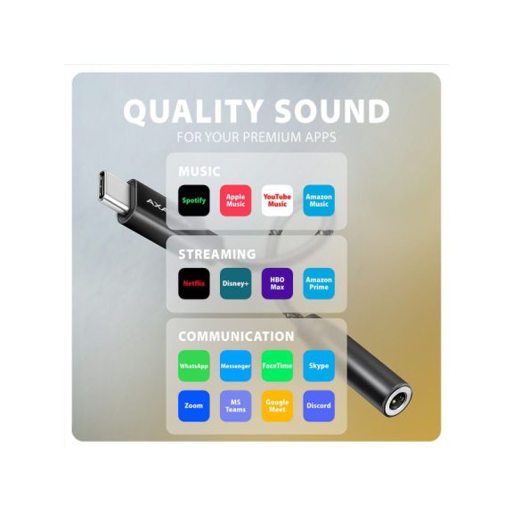 AXAGON ADA-HC USB-C - Hi-Res DAC audio adapter