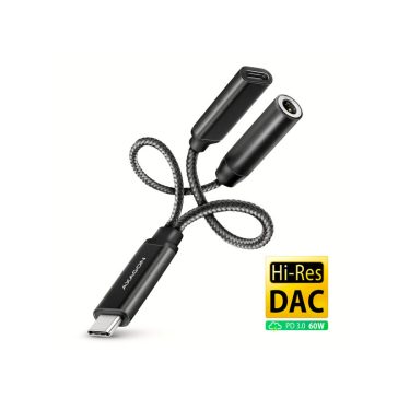   Hangkártya AXAGON ADA-HCPD USB-C Hi-Res DAC audio adapter PD 60W