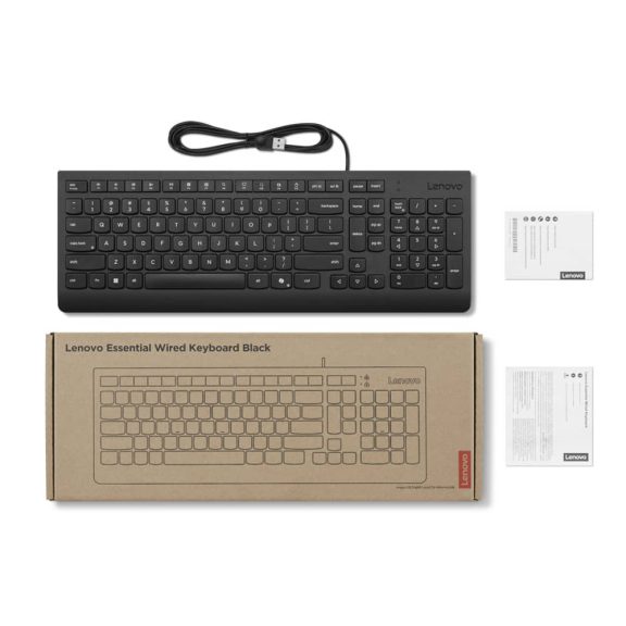 Lenovo Essential Wired Keyboard billentyűzet, USB, magyar kiosztás, fekete - 4Y41R64651
