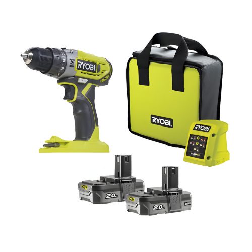 Ryobi 18V One Plus ütvecsavarozó, 2x 2,0 Ah akkumulátor, töltő - R18PD2-220S