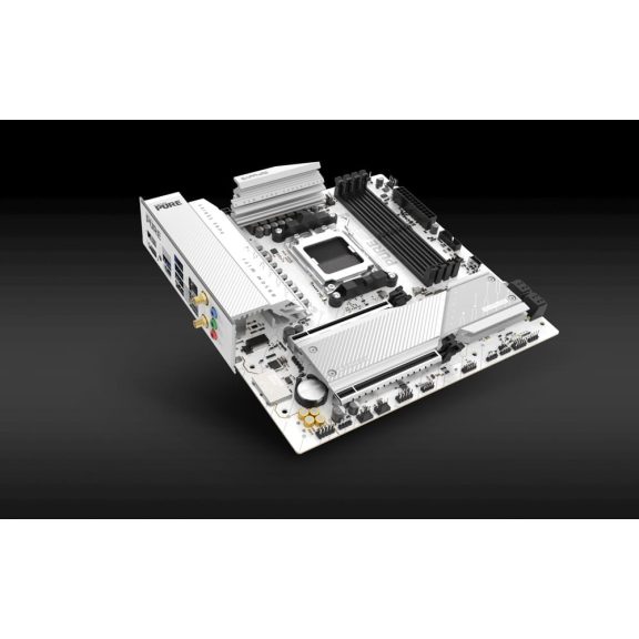 Sapphire PURE B850M WIFI fehér micro-ATX alaplap AMD AM5 foglalattal, DDR5 támogatással és WiFi 6 funkcióval