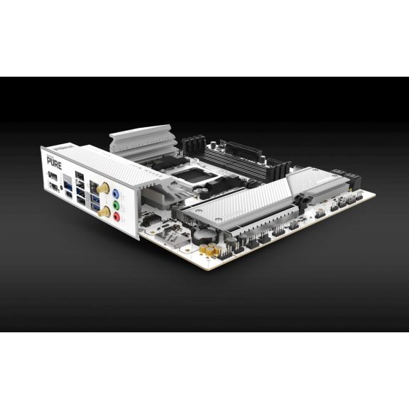 Sapphire PURE B850M WIFI fehér micro-ATX alaplap AMD AM5 foglalattal, DDR5 támogatással és WiFi 6 funkcióval