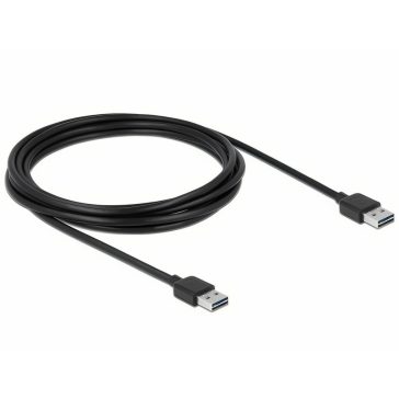 Delock EASY-USB 2.0 Type-A - Type-A kábel 3m, fekete