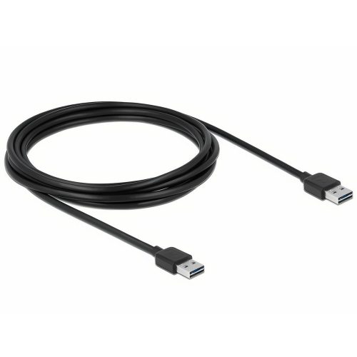 Delock EASY USB 2.0 apa - apa kábel 3.0 m, fekete - 83462