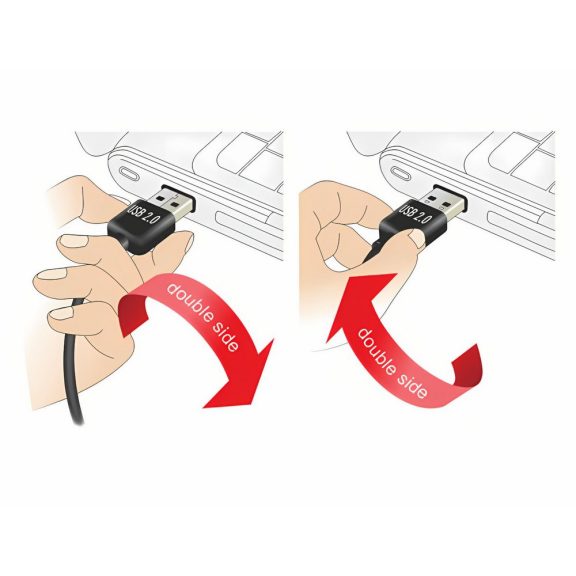 Delock EASY-USB 2.0 Type-A - Type-A kábel 3m, fekete