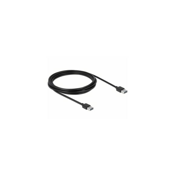 Delock EASY-USB 2.0 Type-A - Type-A kábel 3m, fekete