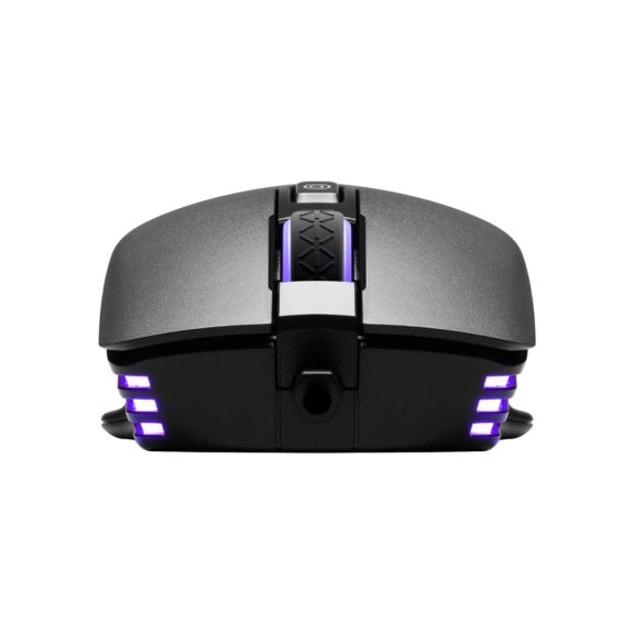 EVGA X12 gamer egér fekete színben, két szenzorral és RGB világítással.