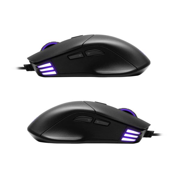 EVGA X12 gamer egér fekete színben, két szenzorral és RGB világítással.
