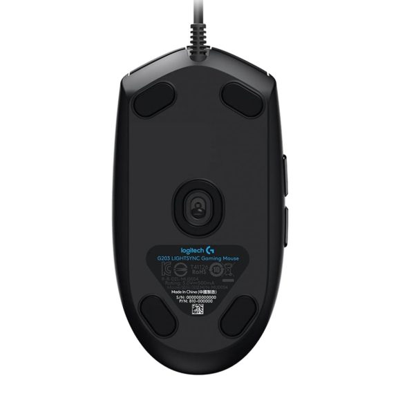 Logitech G203 LIGHTSYNC vezetékes gamer egér, 8000 DPI, USB, fekete - 910-005796