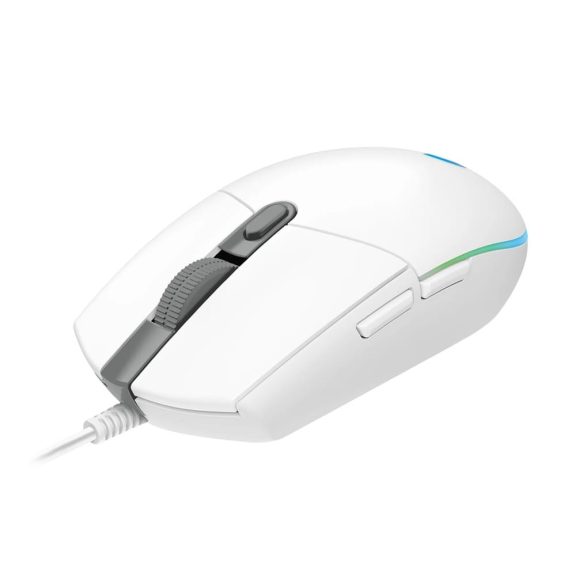 Logitech G203 fehér LIGHTSYNC gamer egér, RGB világítással és 6 programozható gombbal