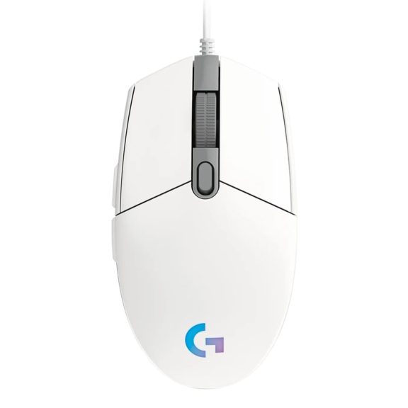 Logitech G203 fehér LIGHTSYNC gamer egér, RGB világítással és 6 programozható gombbal