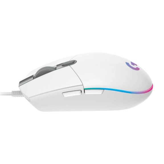 Logitech G203 fehér LIGHTSYNC gamer egér, RGB világítással és 6 programozható gombbal