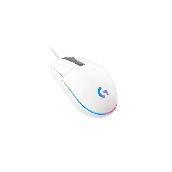 Logitech G203 fehér LIGHTSYNC gamer egér, RGB világítással és 6 programozható gombbal