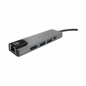   TESLA MP80 többfunkciós USB elosztó, 5 az 1-ben, 4K HDMI, gigabites LAN, alumínium