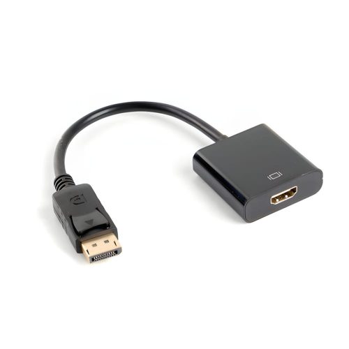 Lanberg AD-0009-BK DisplayPort apa -> HDMI anya adapterkábel 10 cm fekete