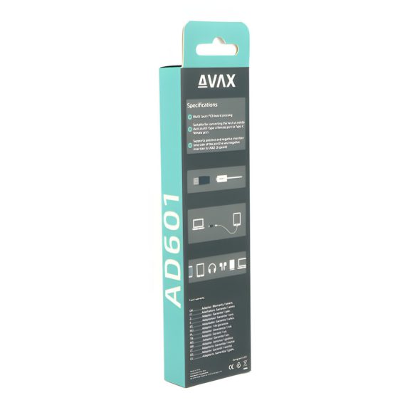Avax AD601 CONNECT+ USB-A apa - Type-C anya adapter, fekete