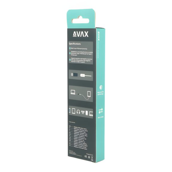Avax AD601 CONNECT+ USB-A apa - Type-C anya adapter, fekete