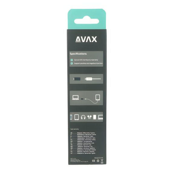 Avax AD602 USB-C apa -> USB-A anya OTG adapter fekete