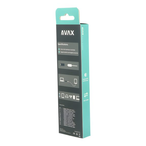 Avax AD602 USB-C apa -> USB-A anya OTG adapter fekete