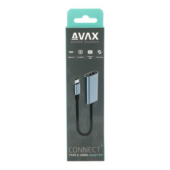 Avax AD603 USB-C -> HDMI adapter 4K/60Hz alumínium kivitelben