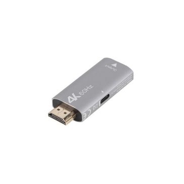   Lanberg HDMI–DisplayPort adapter, 4K 60 Hz, alumíniumházas, ezüst - AD-HD-DP-01