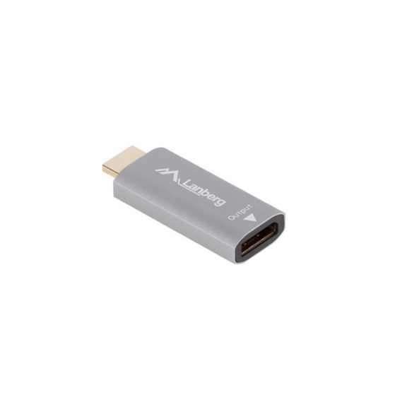 Lanberg HDMI–DisplayPort adapter, 4K 60 Hz, alumíniumházas, ezüst - AD-HD-DP-01
