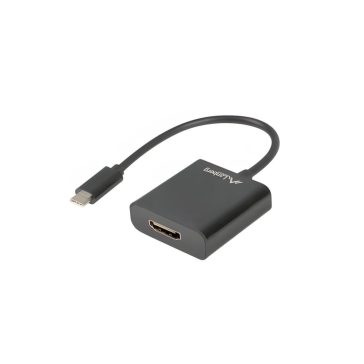   Lanberg Type-C 3.1 apa - HDMI anya adapter kábel 15 cm, fekete - AD-UC-HD-01