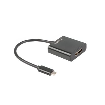   Lanberg Type-C 3.1 apa - HDMI anya adapter kábel 15 cm, fekete - AD-UC-HD-01