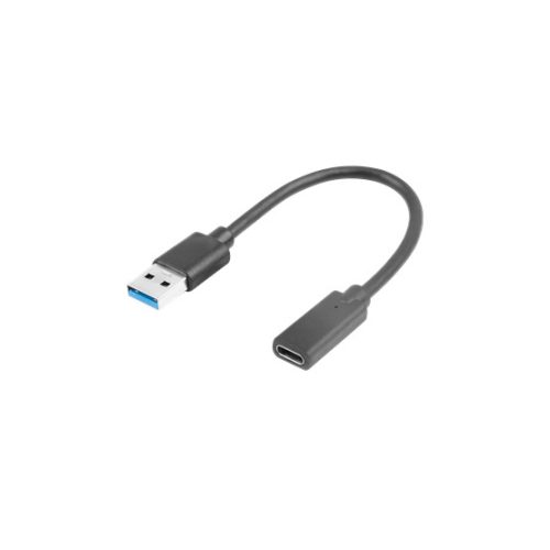 Lanberg USB-C (F) 3.1->USB-A (M) adapter kábel, 15 cm, fekete