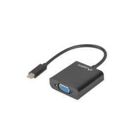 Lanberg AD-UC-VG-01 USB-C apa -> VGA anya adapterkábel 15 cm fekete