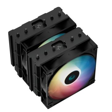   Deepcool AG620 BK ARGB processzor hűtő, torony, 2x120 mm, PWM, ARGB, fekete