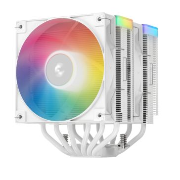   Deepcool AG620 ARGB V2 processzor hűtő, torony, 2x120 mm, PWM, ARGB, fehér