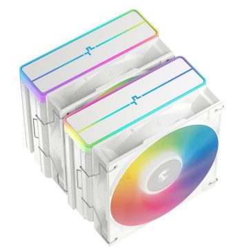   Deepcool AG620 ARGB V2 processzor hűtő, torony, 2x120 mm, PWM, ARGB, fehér