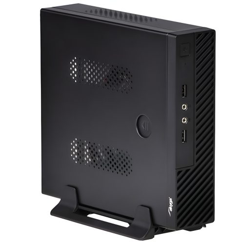 Akyga AK-100-01BK Mini-ITX PC ház fekete színben, VESA rögzítéssel és 60W tápegységgel