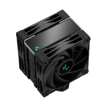 DeepCool AK400 ZERO DARK PLUS CPU hűtő két ventilátorral és 220W teljesítménnyel Intel és AMD processzorokhoz