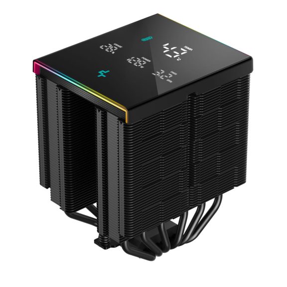 DeepCool AK620 DIGITAL PRO CPU léghűtő, digitális kijelző, ARGB világítás, fekete - R-AK620-BKAPMN-G