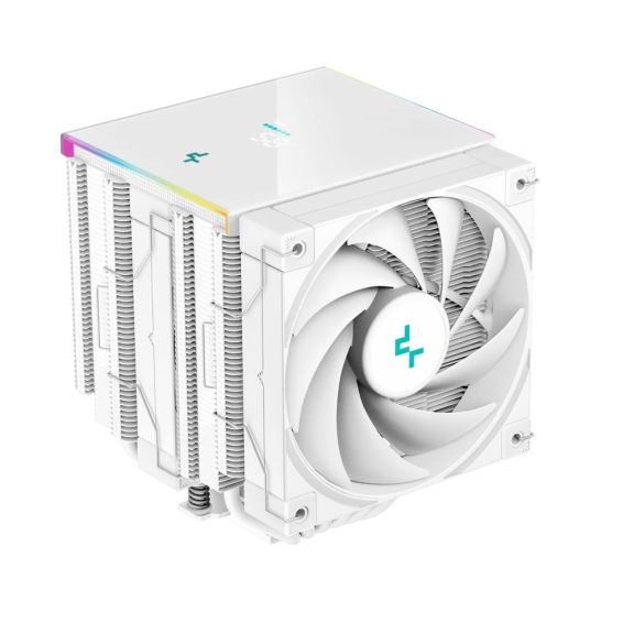 DeepCool AK620 DIGITAL WH fehér CPU hűtő kijelzővel és ARGB világítással Intel és AMD processzorokhoz