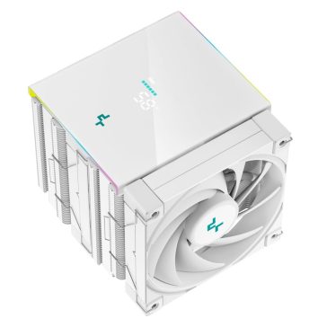 DeepCool AK620 DIGITAL WH fehér CPU hűtő kijelzővel és ARGB világítással Intel és AMD processzorokhoz