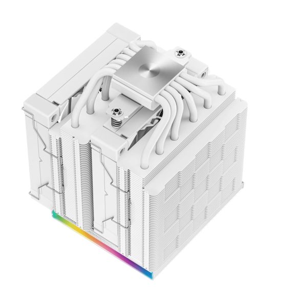 DeepCool AK620 DIGITAL WH fehér CPU hűtő kijelzővel és ARGB világítással Intel és AMD processzorokhoz
