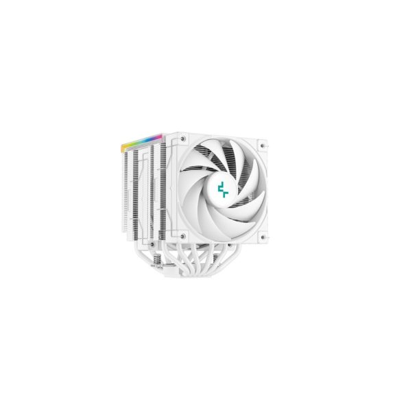 DeepCool AK620 DIGITAL WH fehér CPU hűtő kijelzővel és ARGB világítással Intel és AMD processzorokhoz
