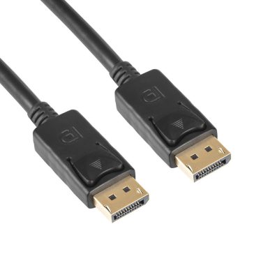   Akyga DisplayPort apa / apa kábel, 1.8 m, aranyozott, fekete - AK-AV-10