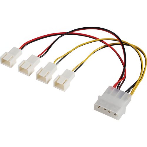 Akasa Molex – 4x 3-Pin Ventilátor Adapter 15 cm, Sebességcsökkentővel – AK-CB001