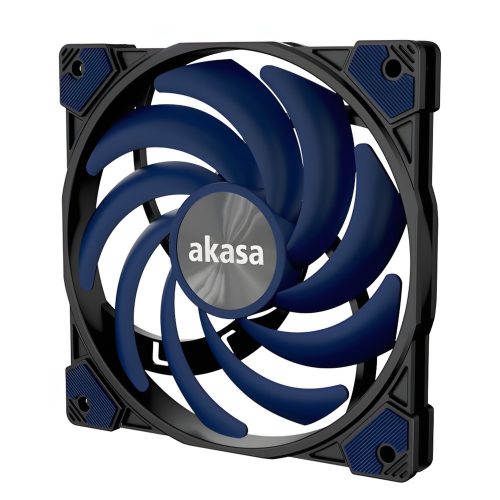 Akasa Alucia XS12 120mm slim PWM ventilátor óceánkék színben kompakt PC házakhoz