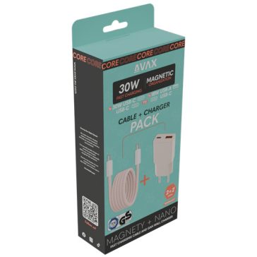  AVAX CH641P & CB610P – 30W GaN Gyorstöltő & 100W Mágneses USB-C Kábelcsomag