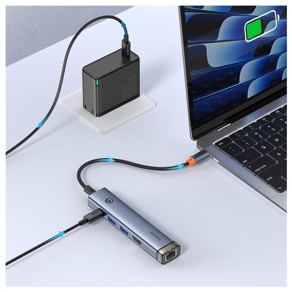 Baseus UltraJoy 5-Port HUB AIR dokkoló állomás, szürke