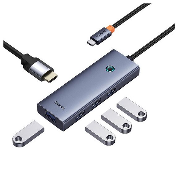 Baseus UltraJoy 5-Port HUB dokkoló állomás, szürke
