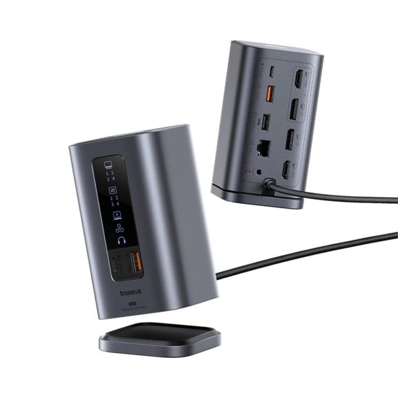 Baseus Spacemate 11 az 1-ben dokkolóállomás, 3 kijelző támogatás, 100W PD, szürke