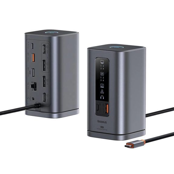 Baseus Spacemate 11 az 1-ben dokkolóállomás, 3 kijelző támogatás, 100W PD, szürke
