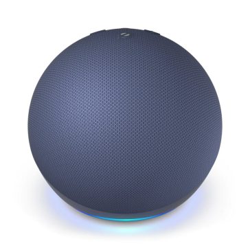 Amazon Echo Dot (5. generációs) okoshangszóró – Kék színben, kompakt dizájnban.