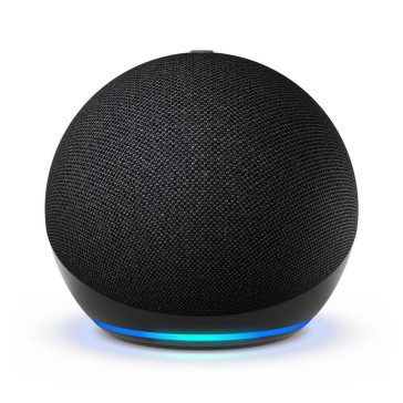 Amazon Echo Dot (5. generációs) okoshangszóró – Fekete színben, kompakt dizájnban.